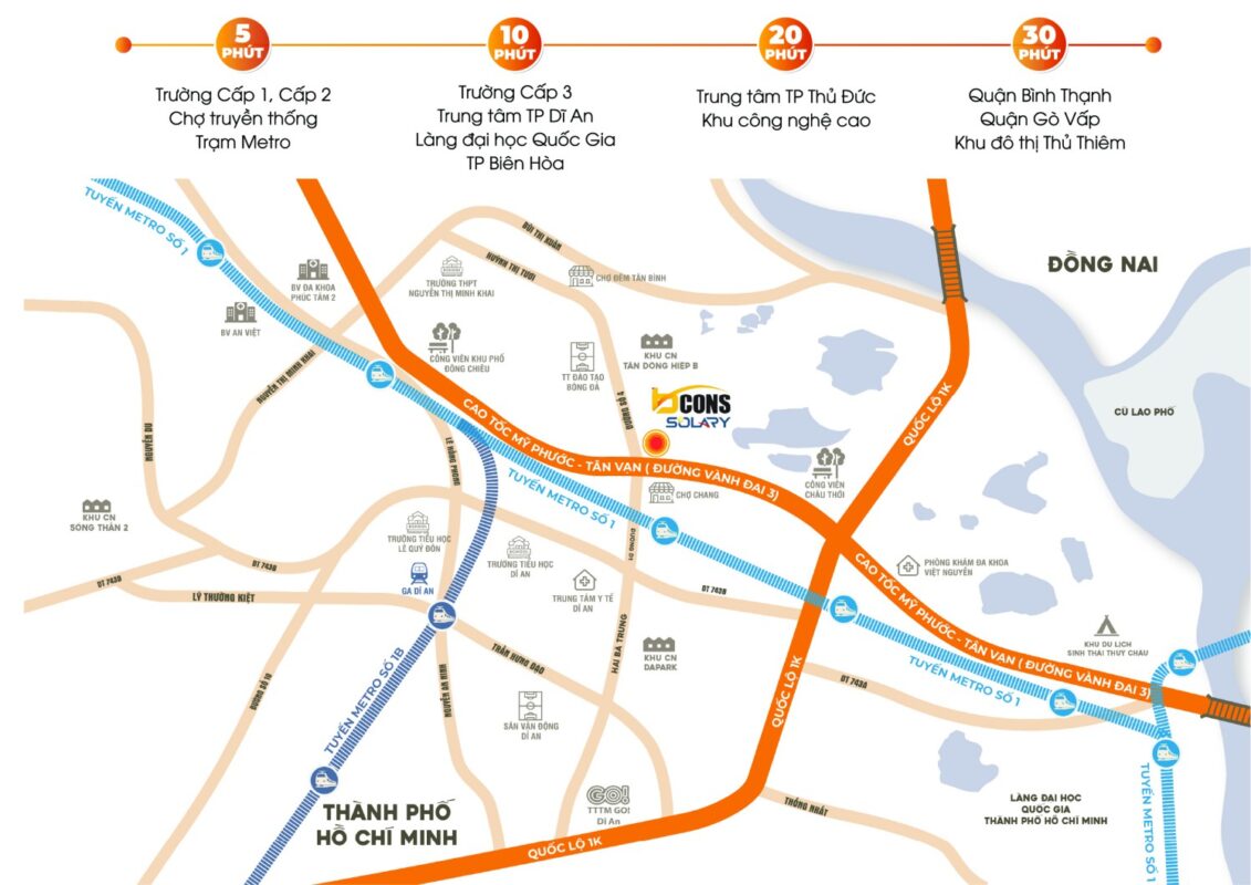 Vị trí dự án Bcons Solary Tân Đông Hiệp